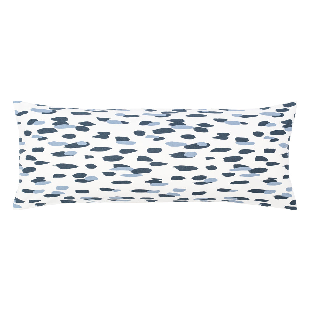 Bedroom inspiration and bedding decor | The Navy Brushstrokes Extra Long Lumbar Throw Pillow Duvet Cover | Crane and Canopy