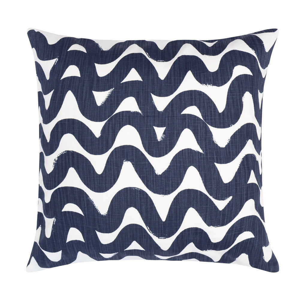 Bedroom inspiration and bedding decor | The Navy Modern Waves Square Throw Pillow Duvet Cover | Crane and Canopy