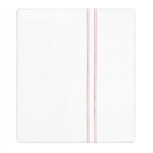 Pink Lines Embroidered Flat Sheet