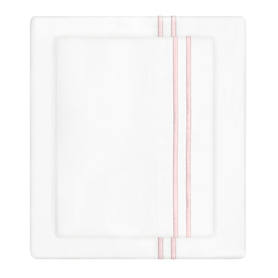 Pink Lines Embroidered Sheet Set (Fitted, Flat, & Pillow Cases)