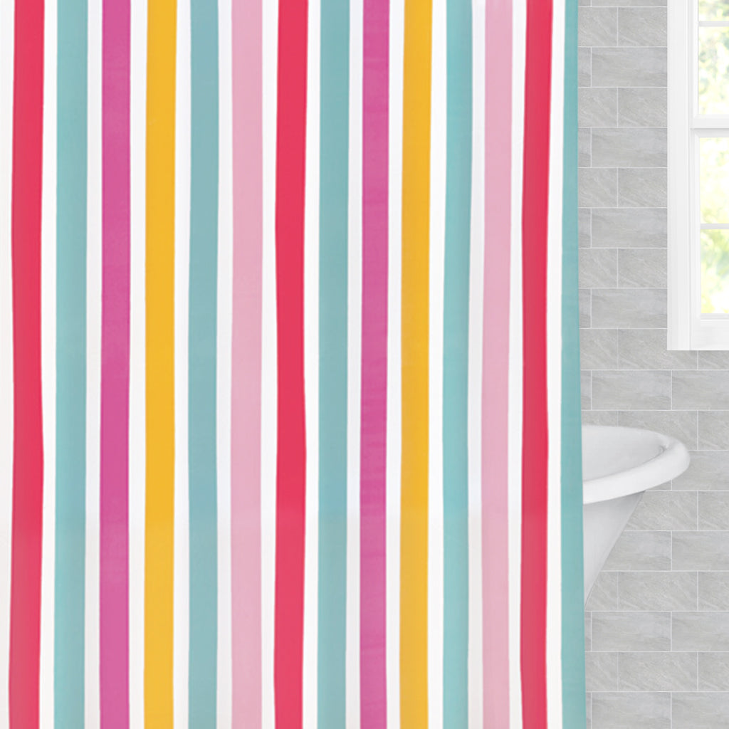Bedroom inspiration and bedding decor | The Rainbow Stripes Shower Curtain Duvet Cover | Crane and Canopy