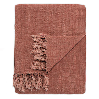 The Rose Fringed Linen Throw Blanket