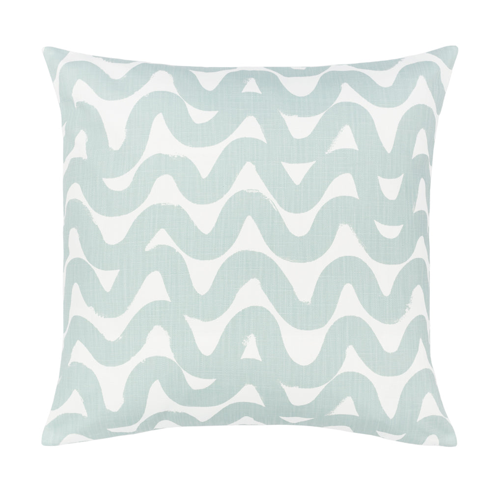 Bedroom inspiration and bedding decor | The Seafoam Green Modern Waves Square Throw Pillow Duvet Cover | Crane and Canopy