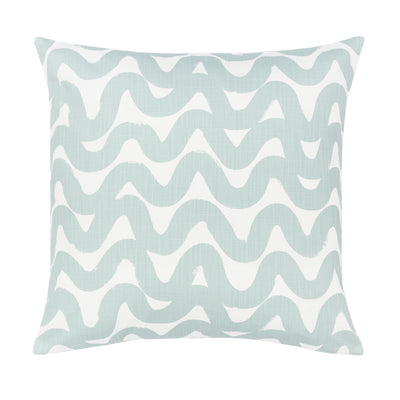 The Seafoam Green Modern Waves Square Throw Pillow