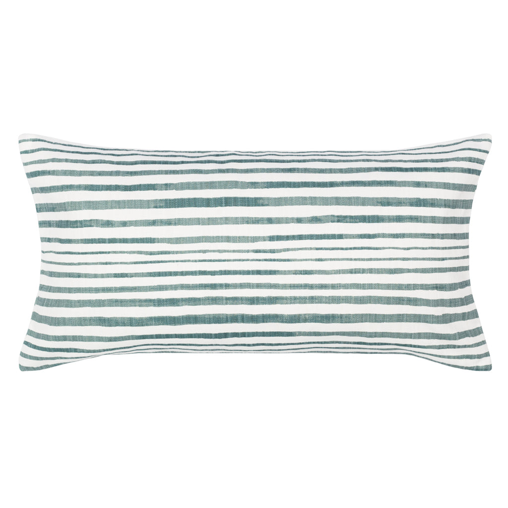Bedroom inspiration and bedding decor | The Teal Coastal Stripes Throw Pillow Duvet Cover | Crane and Canopy
