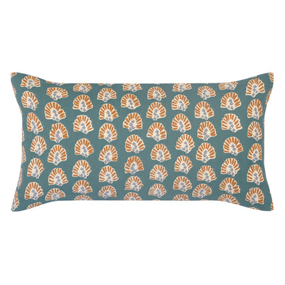 The Teal and Burnt Orange Sunrise Throw Pillow