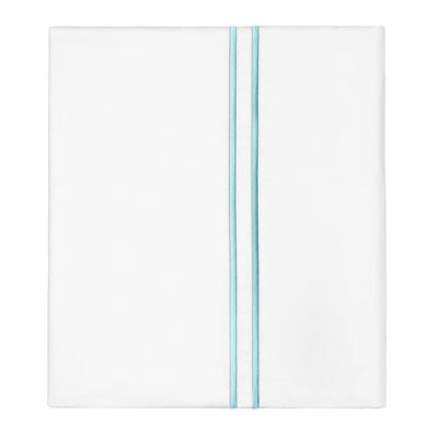 Turquoise Lines Embroidered Flat Sheet