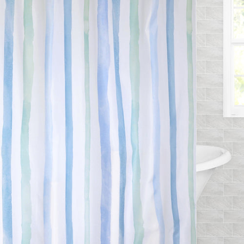 The Watercolor Stripes Shower Curtain