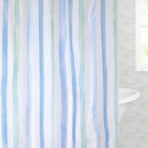 The Watercolor Stripes Shower Curtain