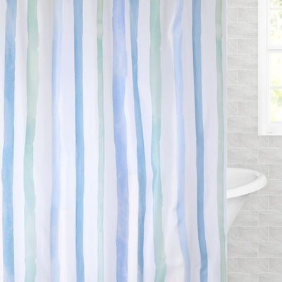 The Watercolor Stripes Shower Curtain
