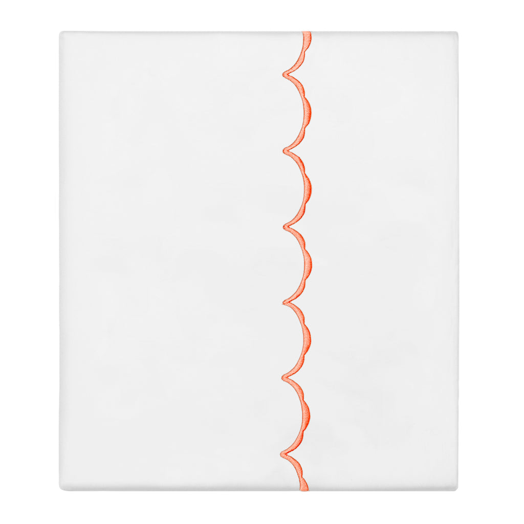 Bedroom inspiration and bedding decor | Apricot Wavelet Embroidered Flat Sheets | Crane and Canopy