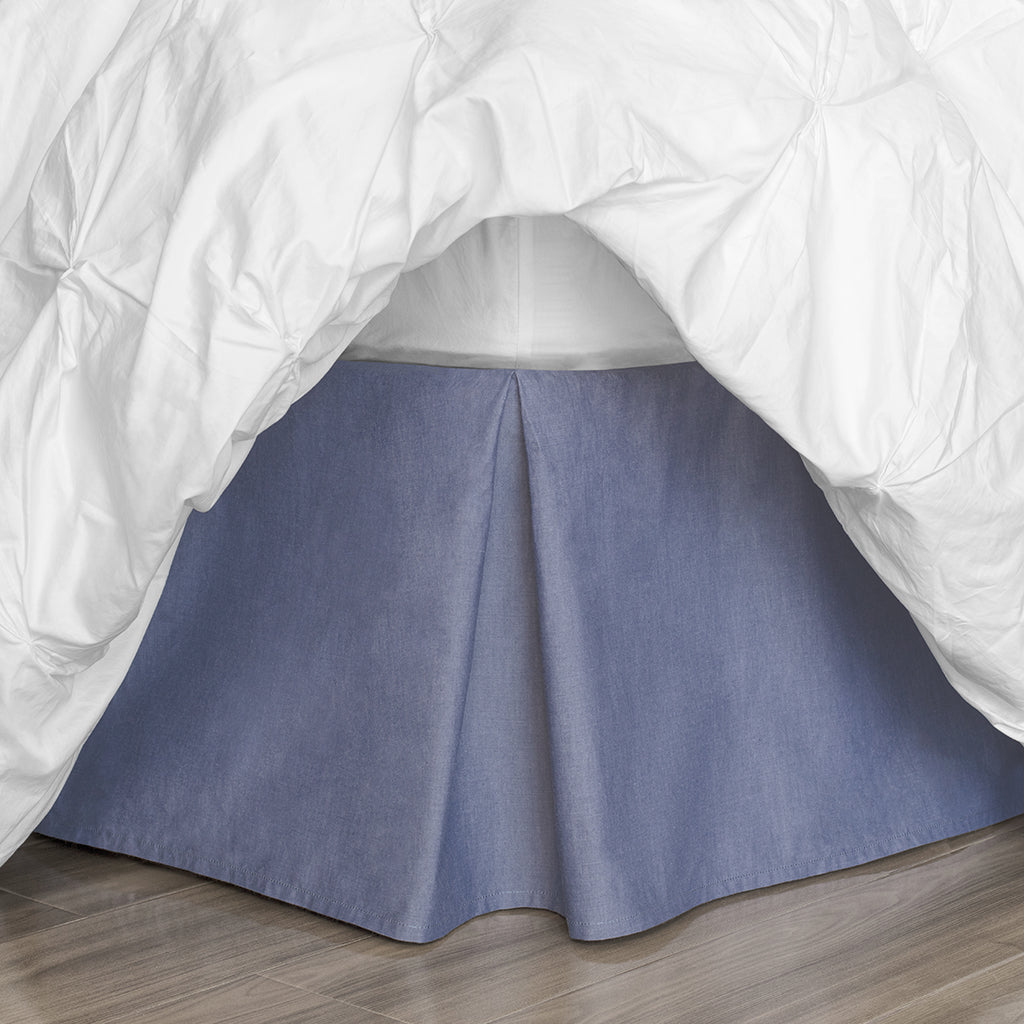 Blue hotsell bed skirt