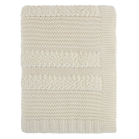 Cream Multi-Textured Throw