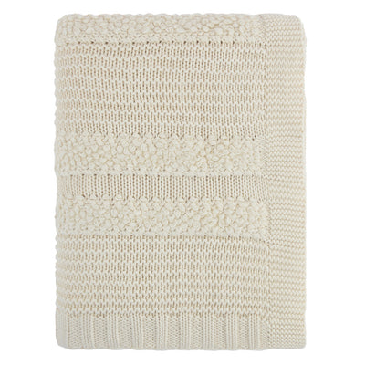 Cream Multi-Textured Throw