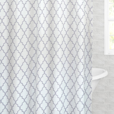 The Grey Fretwork Shower Curtain