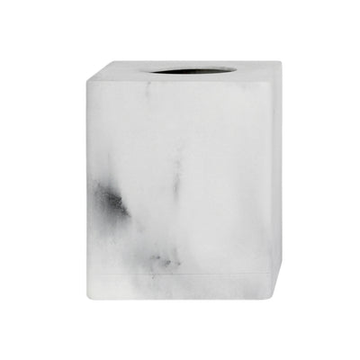 Classic Grey Marble Bath Accessories, Tissue Box Cover