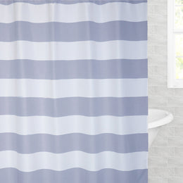 The Indigo Sail Striped Shower Curtain