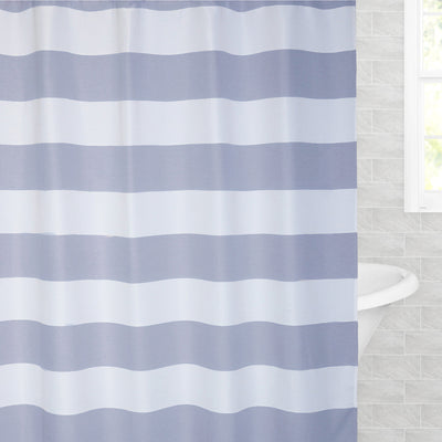 The Indigo Sail Striped Shower Curtain