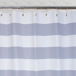 The Indigo Sail Striped Shower Curtain