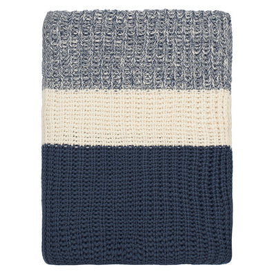 Navy Banded Edge Throw