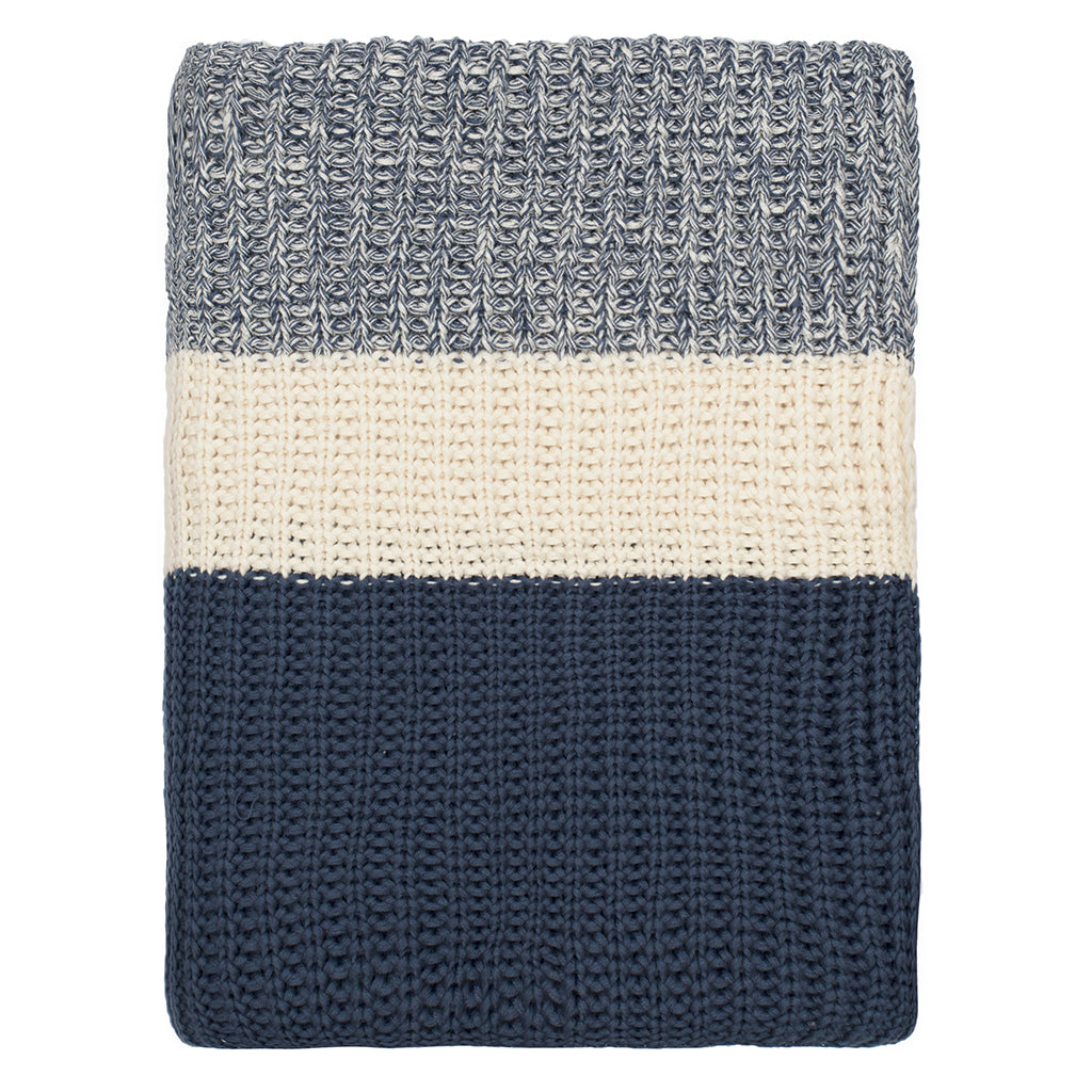 Bedroom inspiration and bedding decor | The Navy Banded Edge Throw | Crane and Canopy