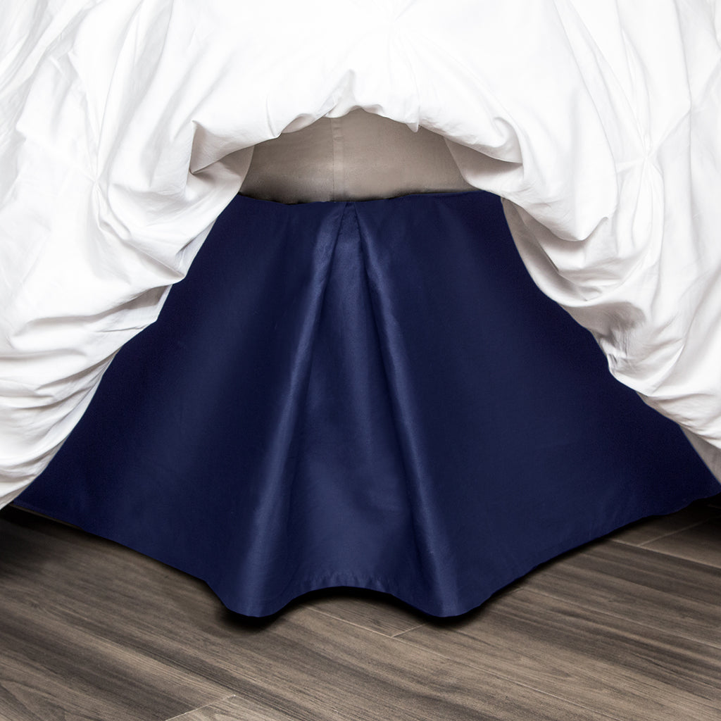 Bedroom inspiration and bedding decor | The Navy Blue Pleated Bed Skirt Duvet Cover | Crane and Canopy