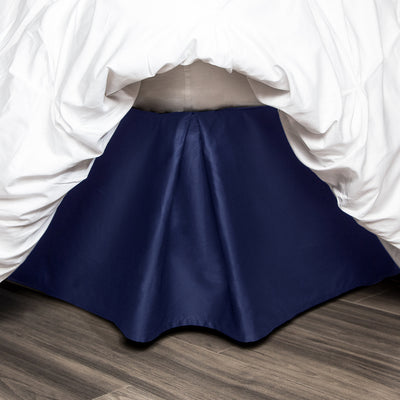 The Navy Blue Pleated Bed Skirt