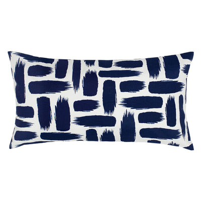 Navy Strokes Throw Pillow