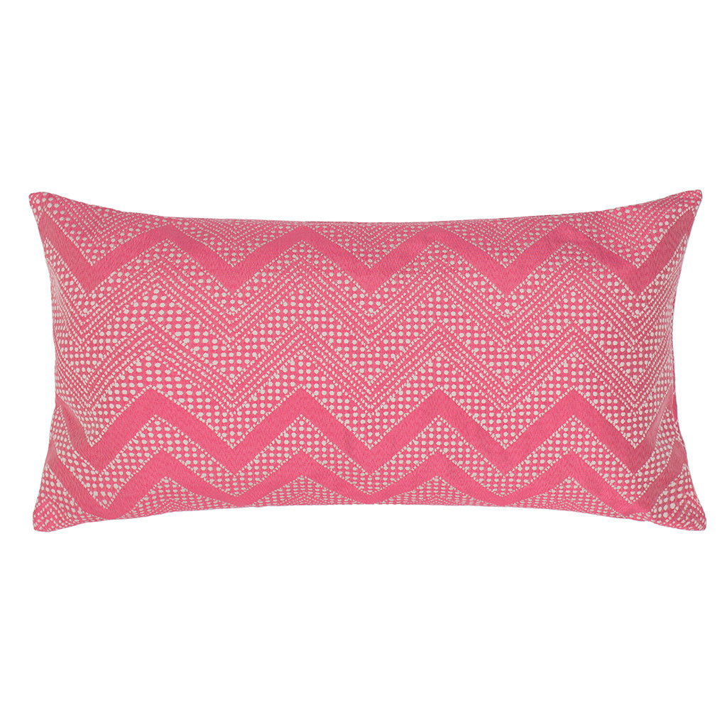 Bedroom inspiration and bedding decor | Pink Embroidered Chevron Throw Pillow Duvet Cover | Crane and Canopy