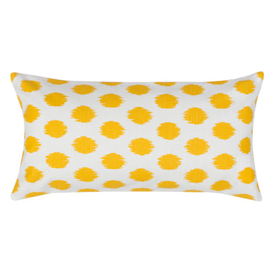 Yellow Ikat Dot Throw Pillow