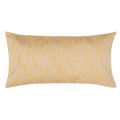 Yellow Leaf Embroidered Throw Pillow