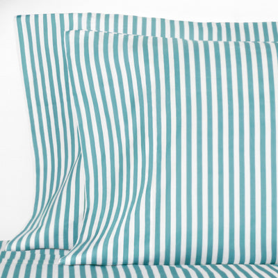 Turquoise Striped Pillowcase Pair