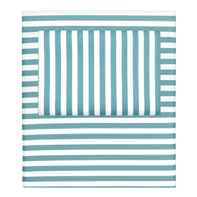 Turquoise Striped Sheet Set (Fitted, Flat, & Pillow Cases)