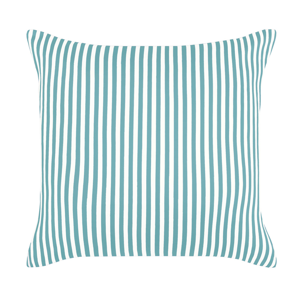 Bedroom inspiration and bedding decor | The Turquoise Striped Square Throw Pillow Duvet Cover | Crane and Canopy