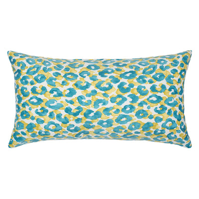 Turquoise Leopard Throw Pillow