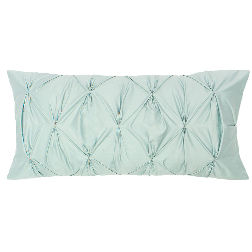 Bedroom inspiration and bedding decor | The Porcelain Green Pintuck Throw Pillows | Crane and Canopy
