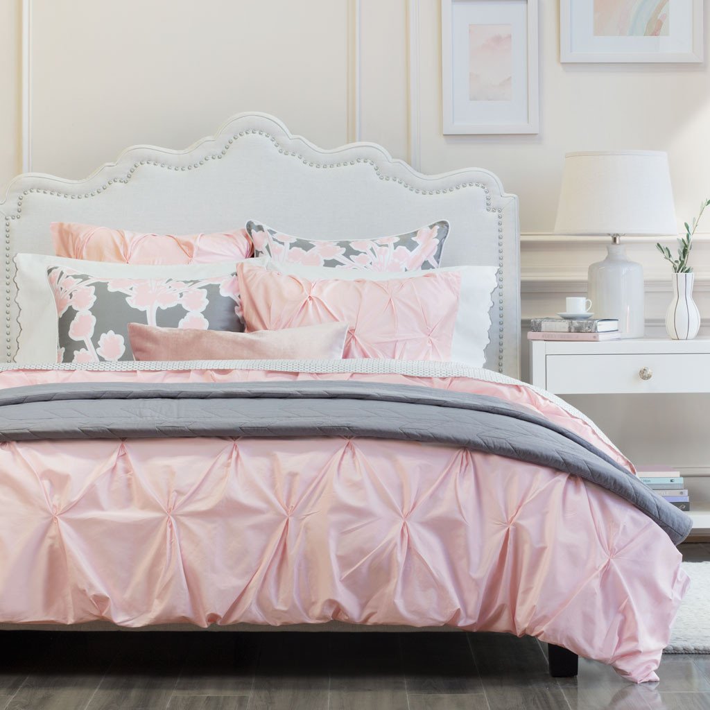 Pink Valencia Pintuck Duvet Cover