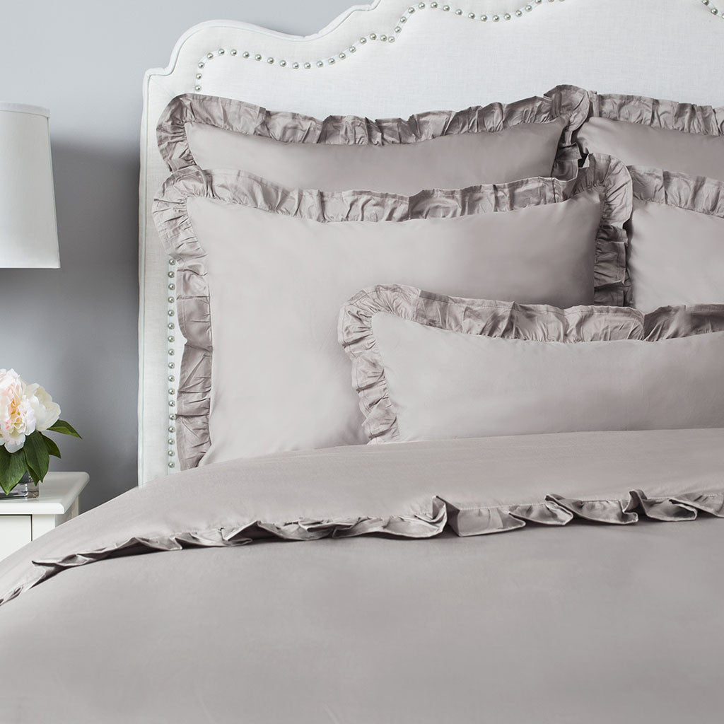 Bedroom inspiration and bedding decor | The Vienna Oyster Grey Duvet Cover | Crane and Canopy