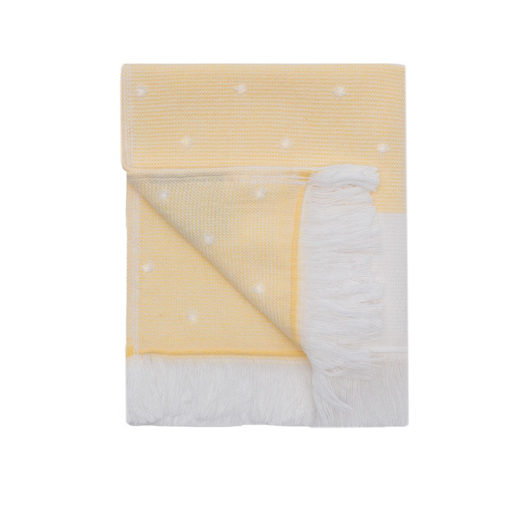 Bedroom inspiration and bedding decor | Yellow Dot Fouta Washcloth Duvet Cover | Crane and Canopy