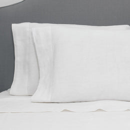 White Belgian Flax Linen Sheet Set (Fitted, Flat, & Pillow Cases)