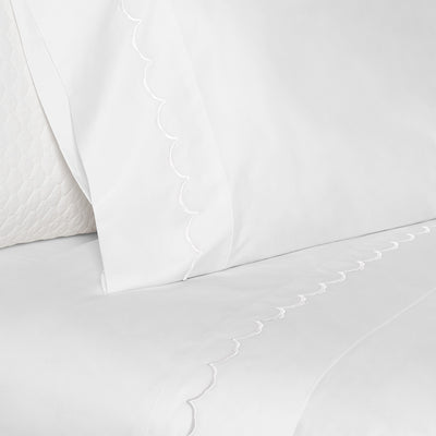 White Wavelet Embroidered Pillowcase Pair