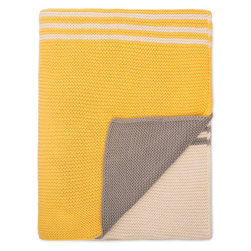 Bedroom inspiration and bedding decor | The Yellow and Grey Striped Throw | Crane and Canopy