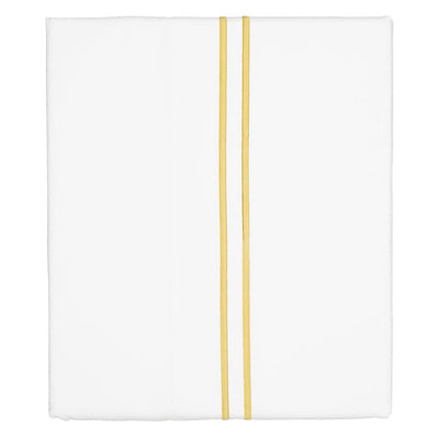 Marigold Yellow Lines Embroidered Flat Sheet