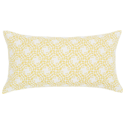 White and Yellow Blossom Throw Pillow