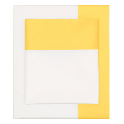 Yellow Border Sheet Set  (Fitted, Flat, & Pillow Cases)