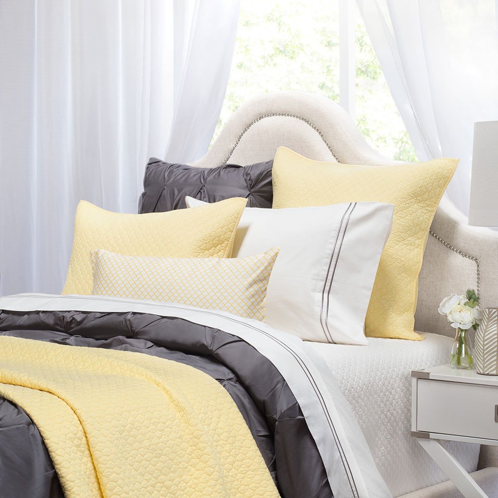 Bedroom inspiration and bedding decor | Yellow Cloud Quilt Duvet Cover | Crane and Canopy