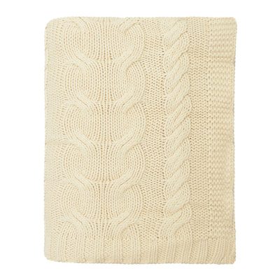 Ivory Chunky Braid Cotton Throw