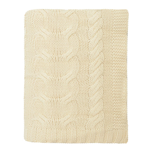 Ivory Chunky Braid Cotton Throw