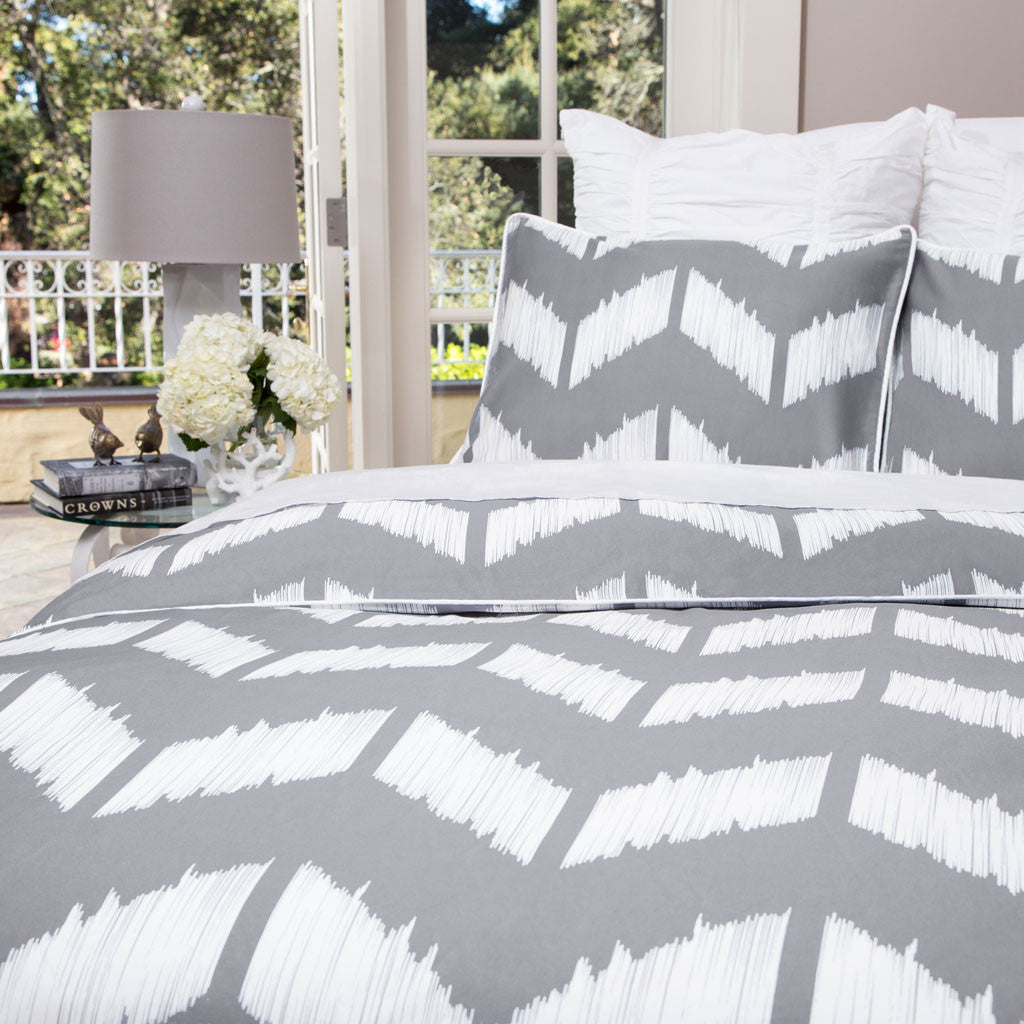 Bedroom inspiration and bedding decor | Grey Addison Sham Pair Duvet Cover | Crane and Canopy