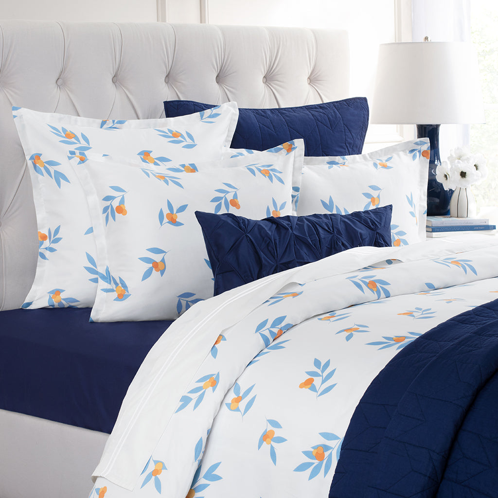 Bedroom inspiration and bedding decor | Alma Blue Euro Sham Duvet Cover | Crane and Canopy